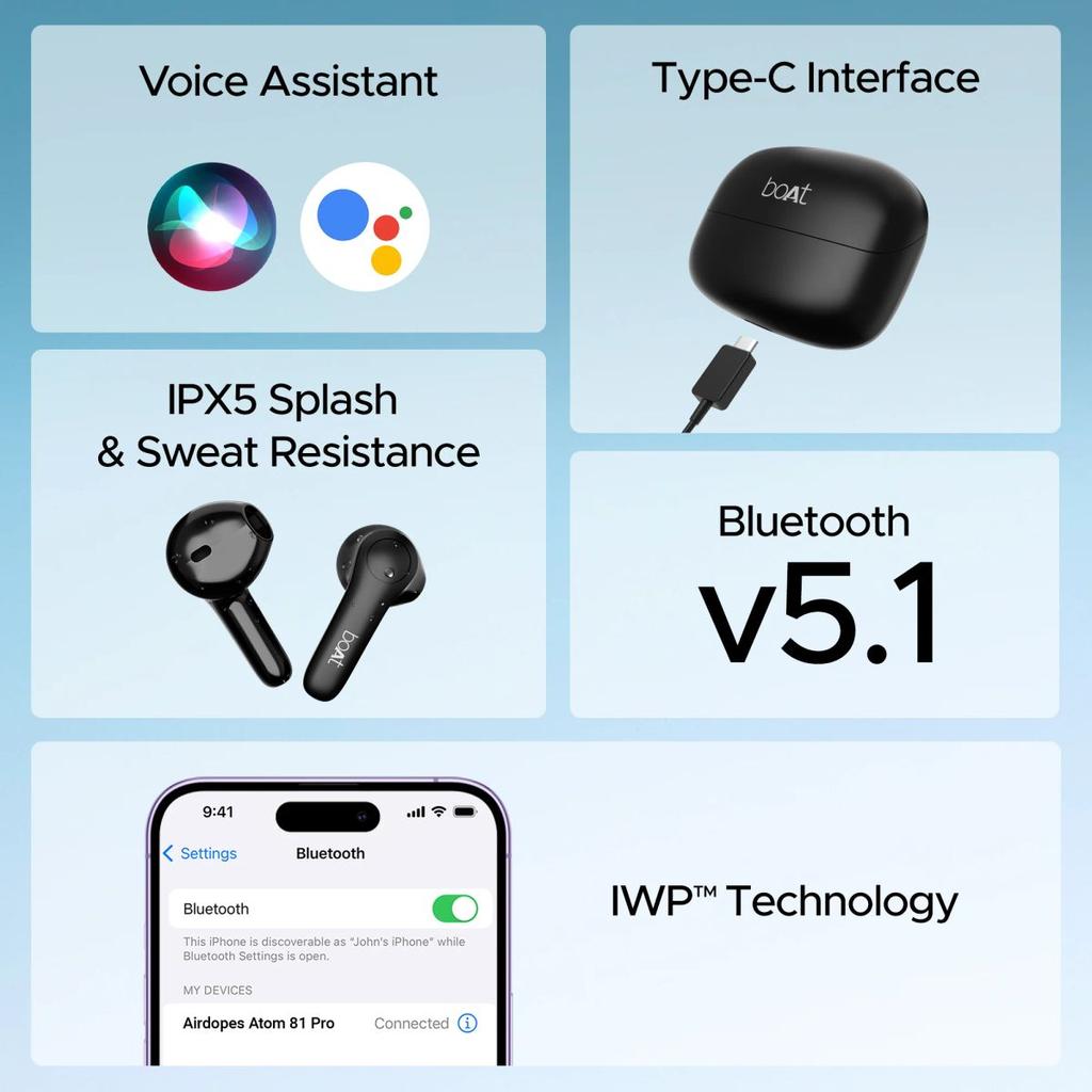 boAt Airdopes Atom 81 Pro | Wireless Earbuds with 100 Hours Playback, Quad Mics with ENx™, In-ear Detection, IPX5 Resistance — photo 9