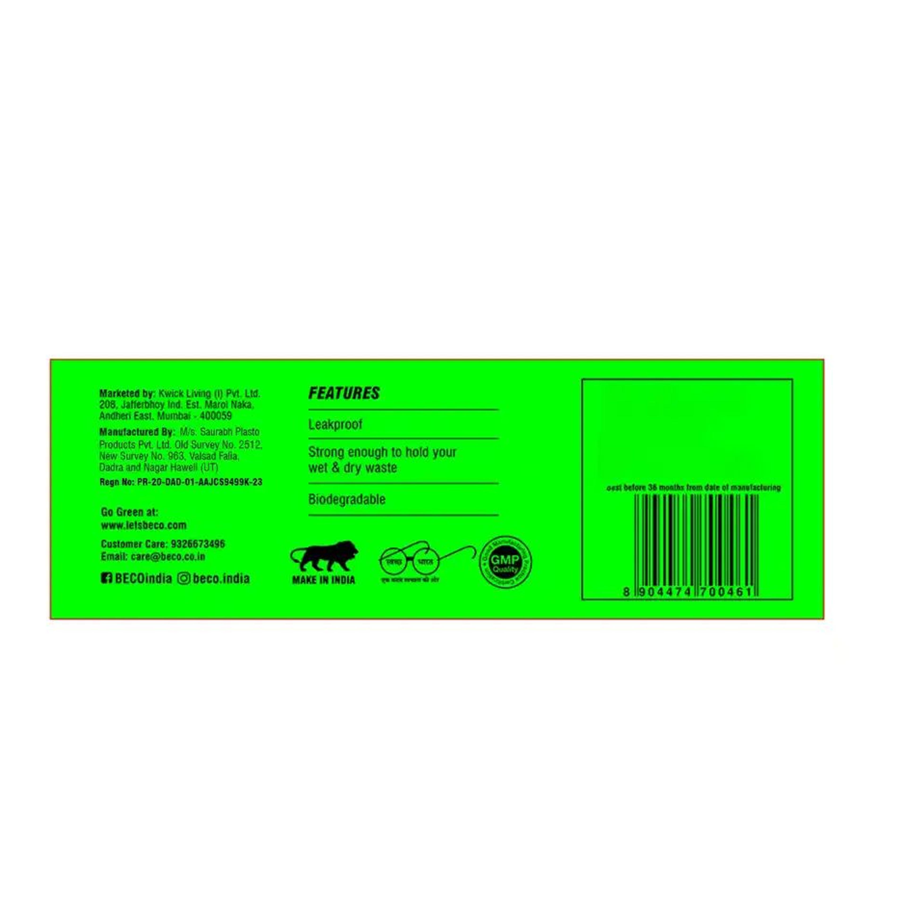 Beco Biofriendly Medium Garbage Bags - 19 x 21 Inch