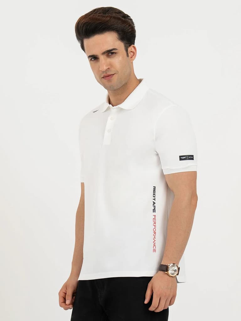 T Shirts for Men in Forest Green | Jacquard Collar Polo T Shirt — photo 2