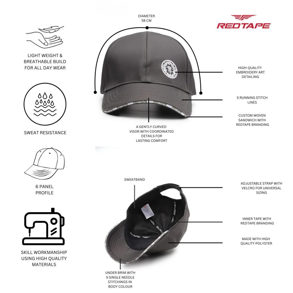 Unisex Dark Grey Solid Polyester Baseball Cap with Adjustable Strap — photo 4