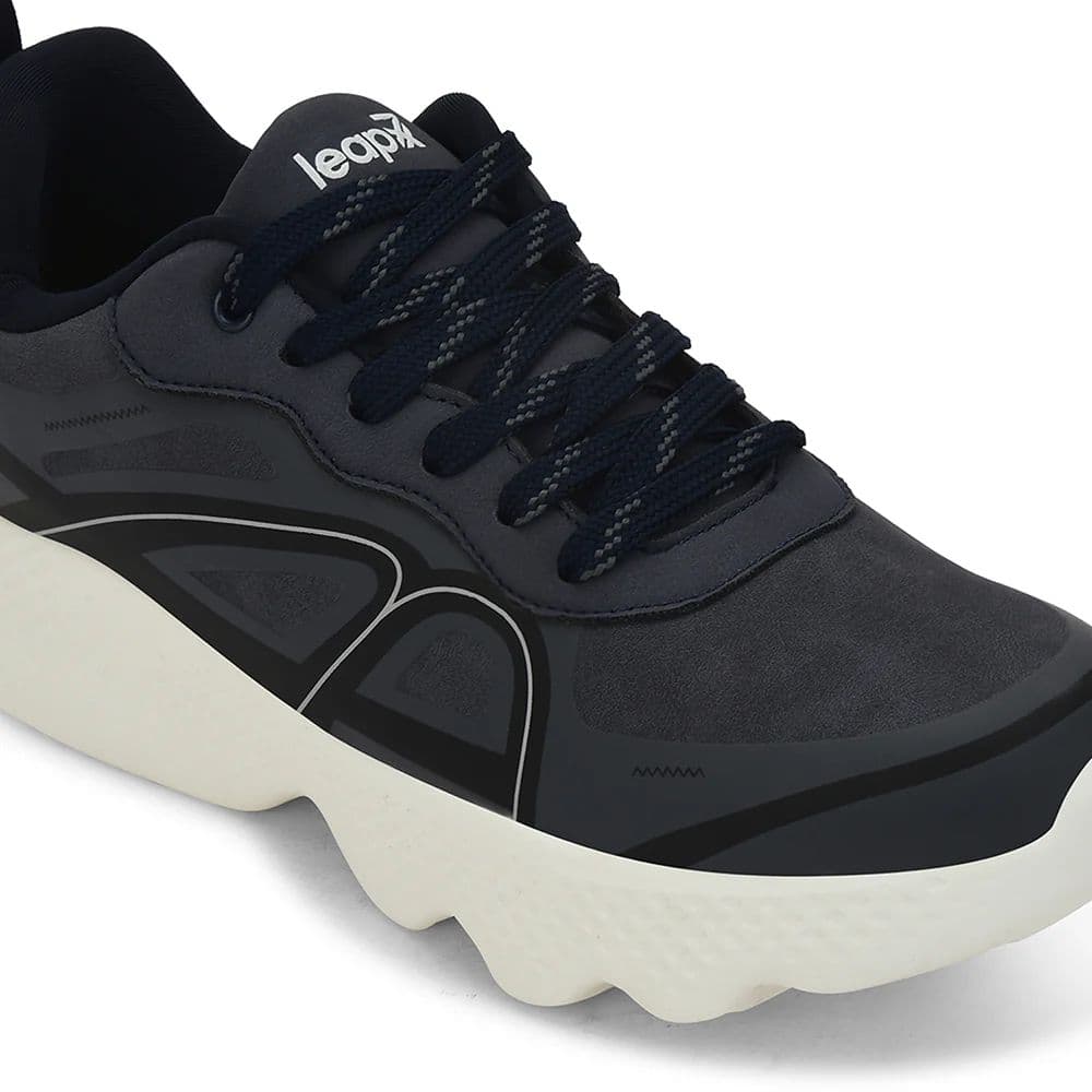 Leap7x Navy Blue Sports Lacing Running Shoes For Men WATSON-1E By Liberty — photo 4