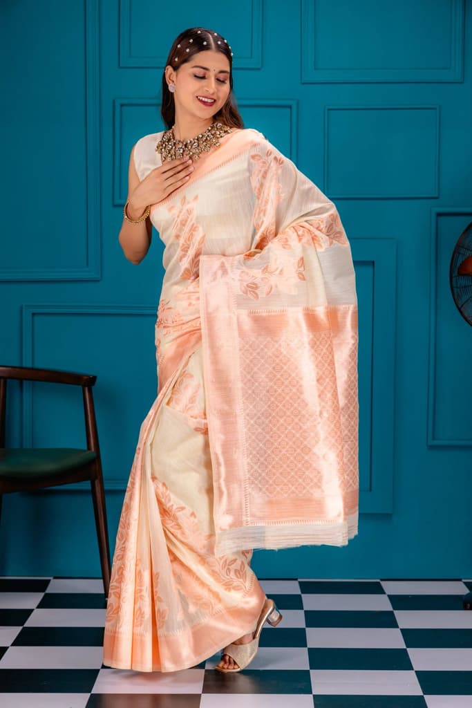 Mimosa Women's Woven Design Banarasi Style Art Silk Saree With Blouse Piece : SA00001765HWFREE — photo 4