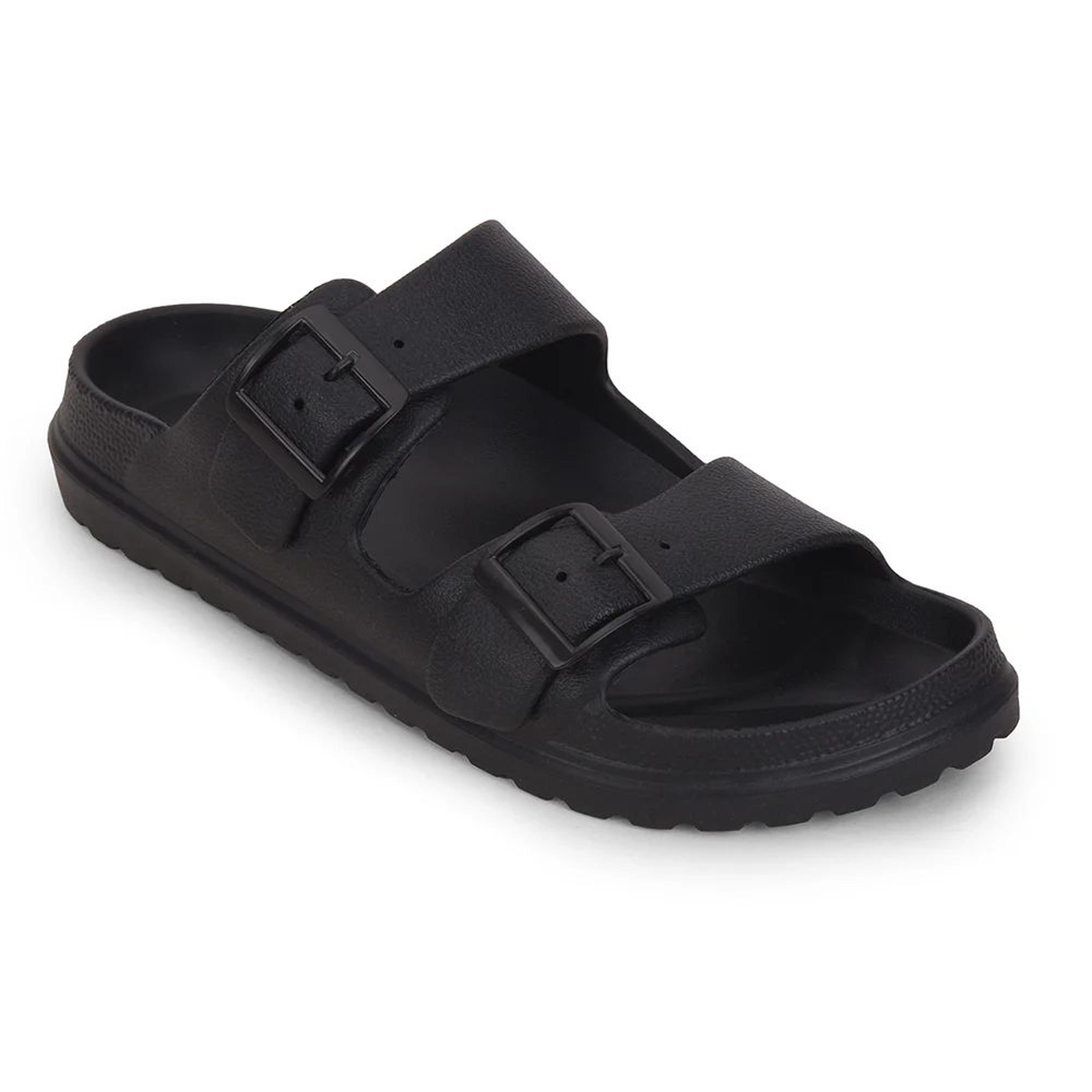 A-HA Black Casual Flat Sandal For Men COMMIT By Liberty
