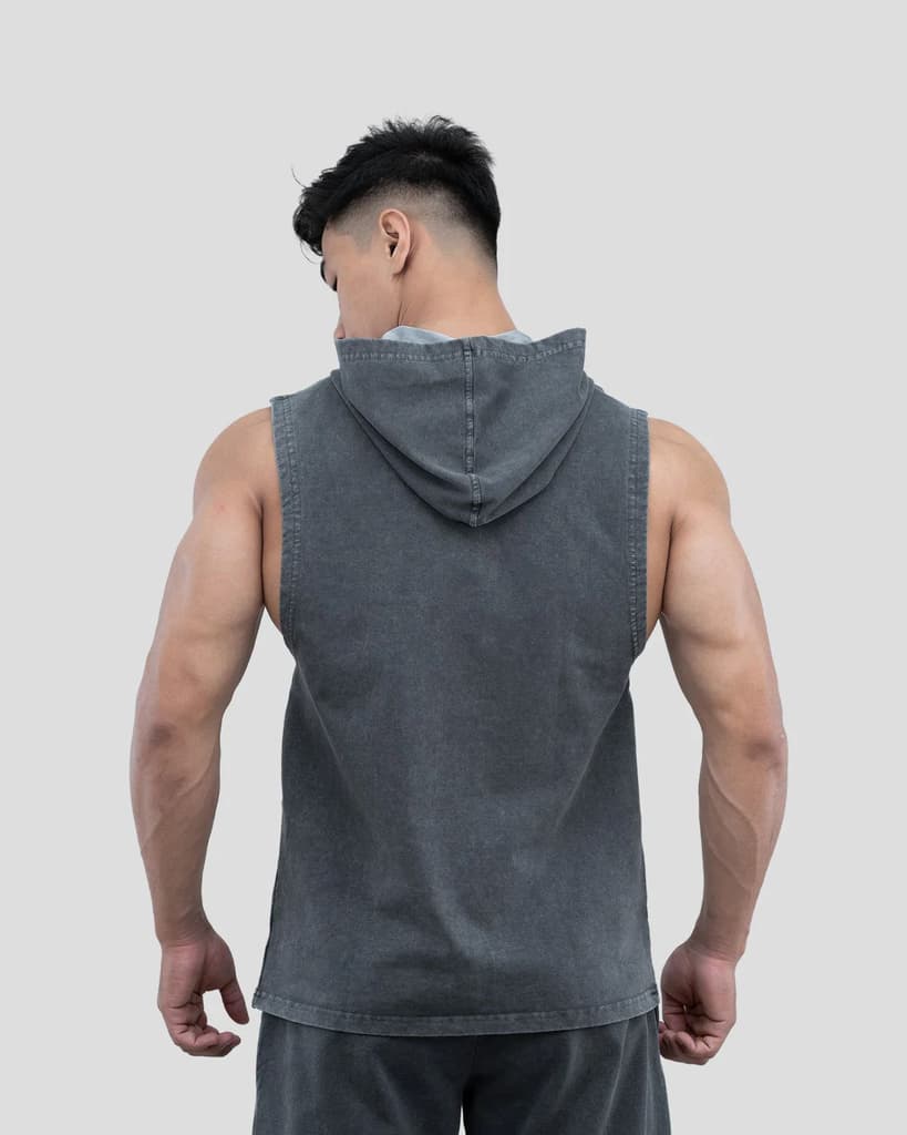 Acid Wash Sleeveless Hoodie — photo 5