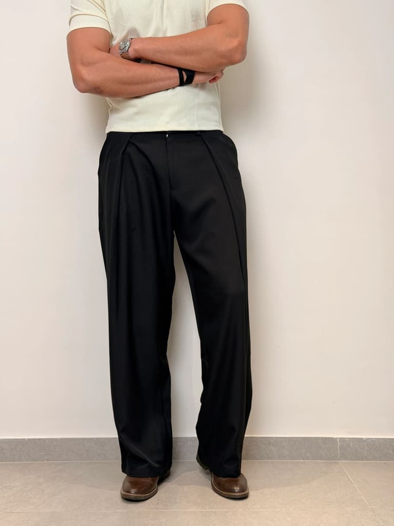 High Profile Pleat Straight Leg Trousers — photo 10