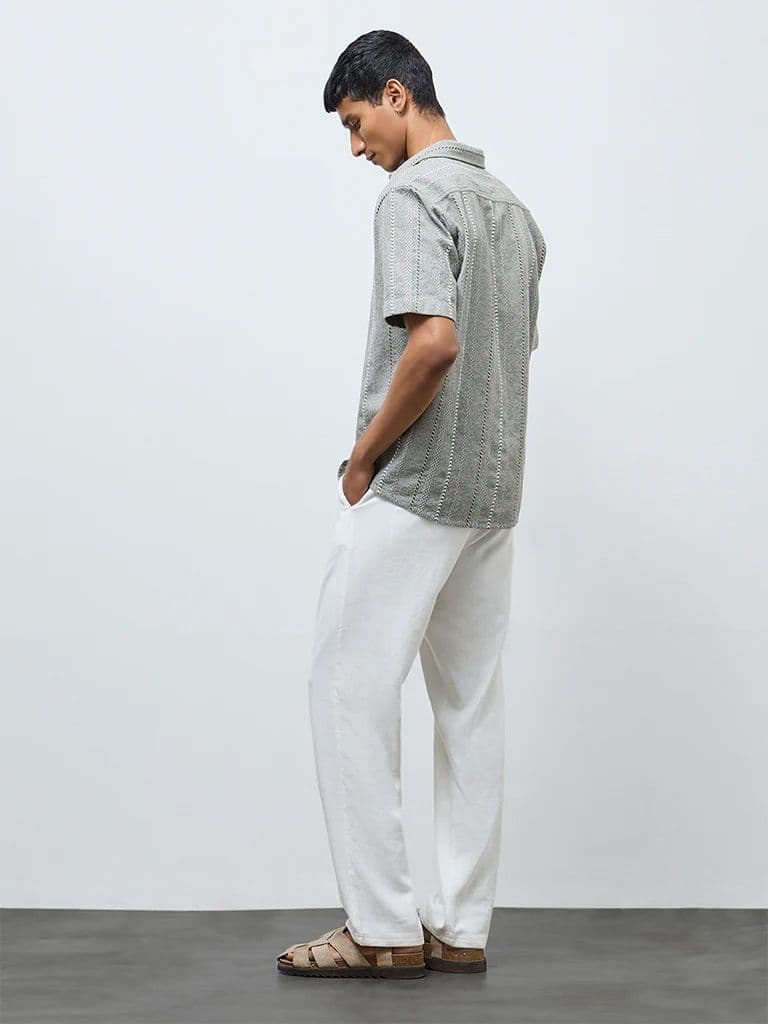 ETA White Relaxed-Fit Mid-Rise Cotton-Blend Chinos — photo 5
