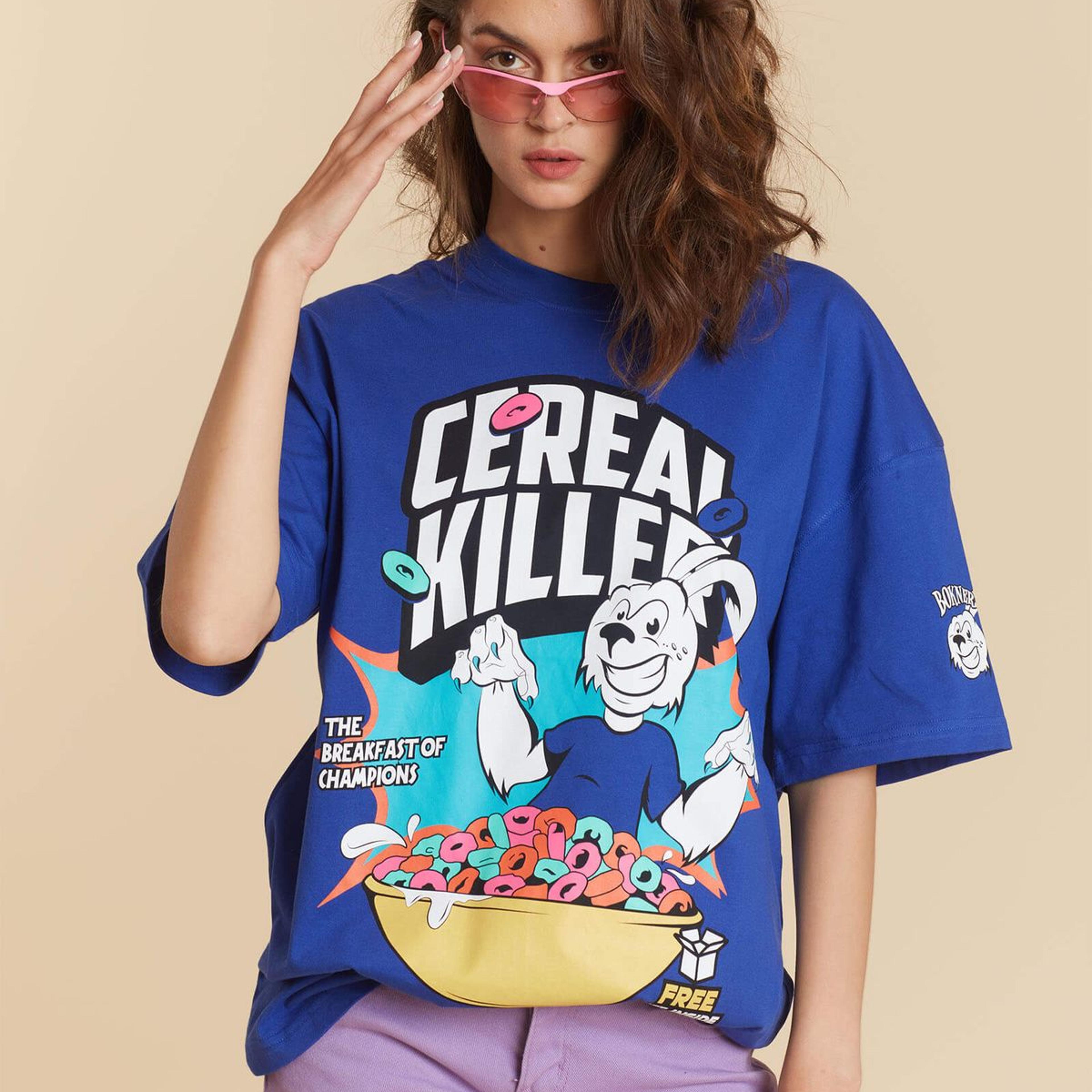Blue Cereal Killer Oversized T-shirt