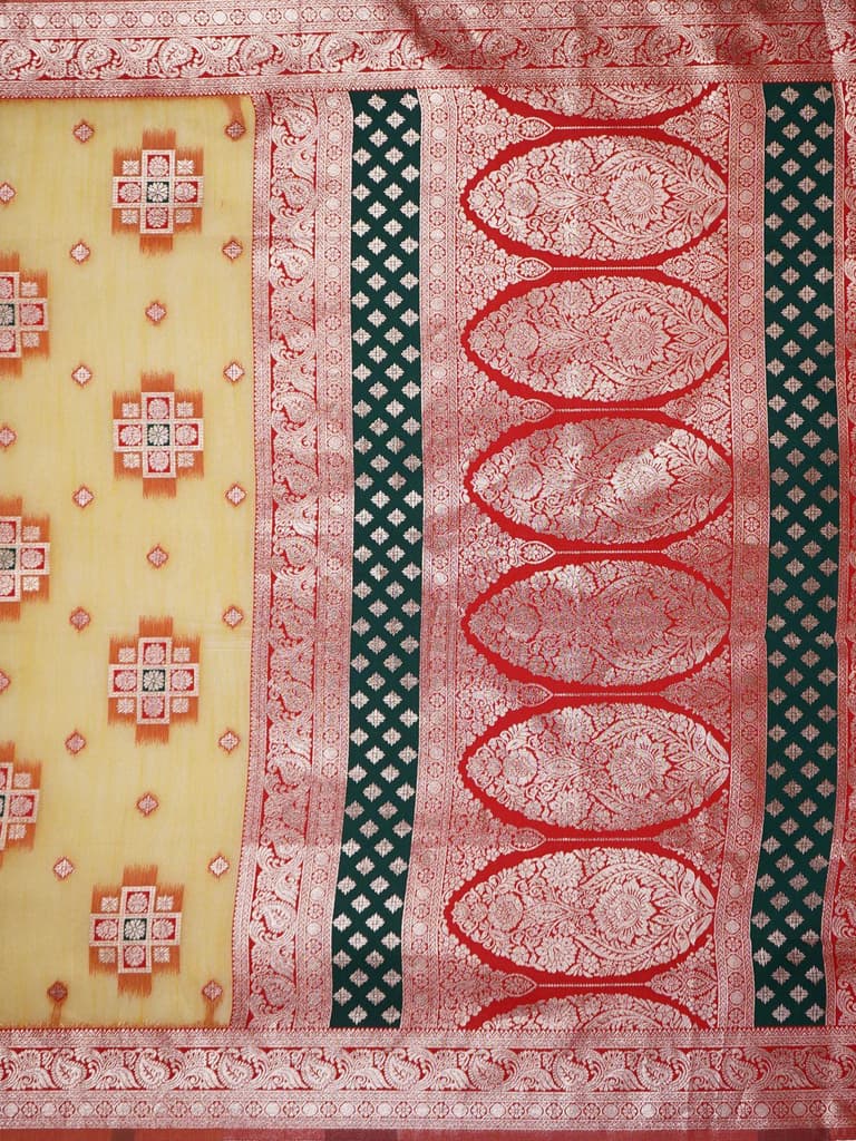 Mimosa Women's Woven Design Kanjivaram Style Art Silk Saree With Blouse Piece : SA00002072GDFREE — photo 6