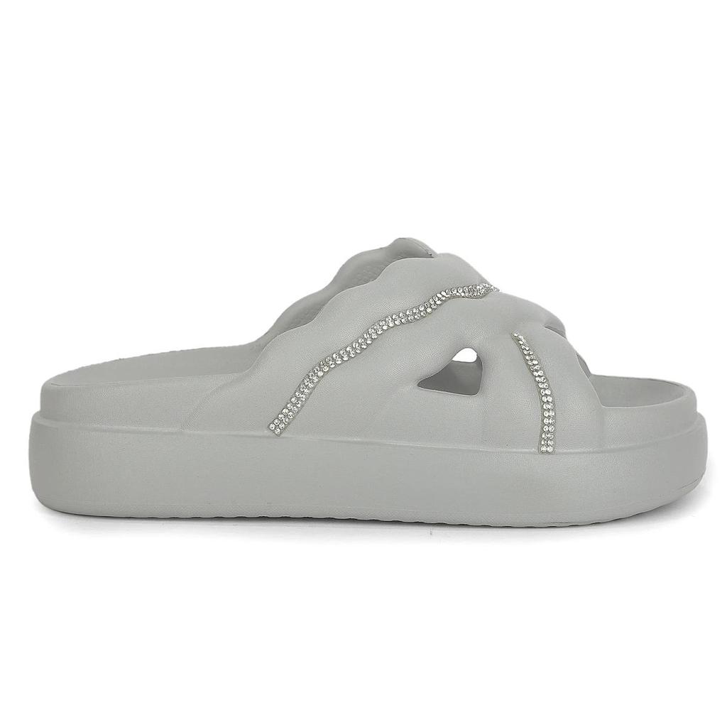 A-HA RESTWALK Light Grey casual slides for women by Liberty — photo 2