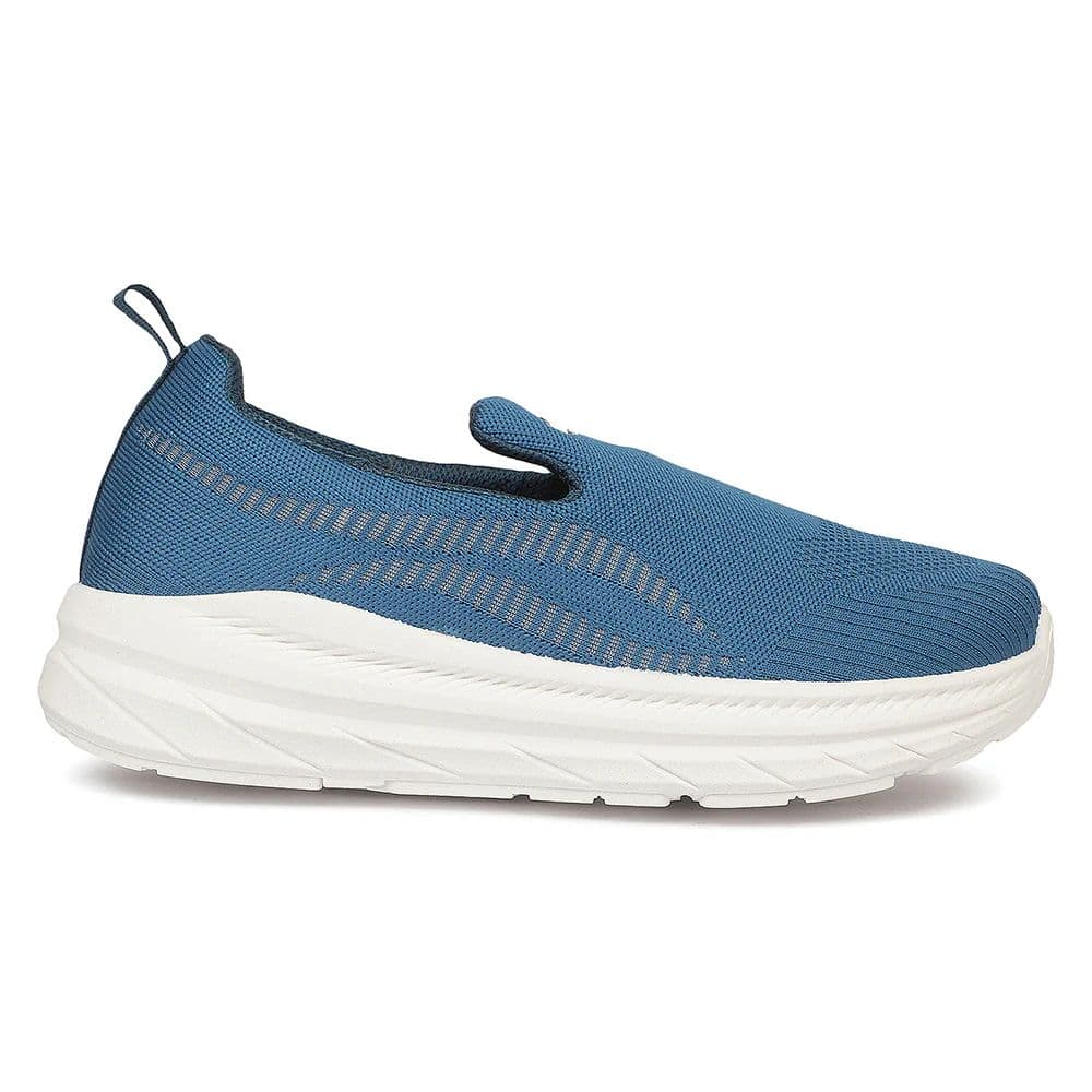 Force 10 RUNSTEP-E Teal Blue Sports Non Lacing Walking Shoes For Men By Liberty — photo 4