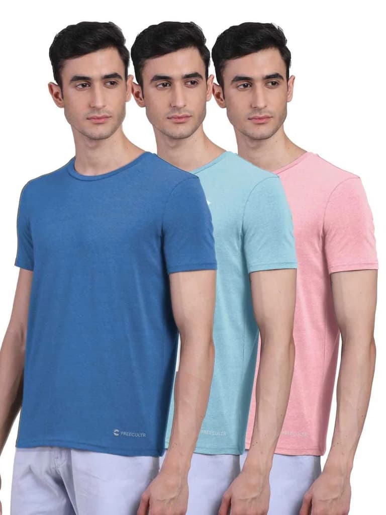 Men's Half Sleeves Bamboo Undershirts (Loungewear & Sleepwear) - Pack of 3 — photo 2
