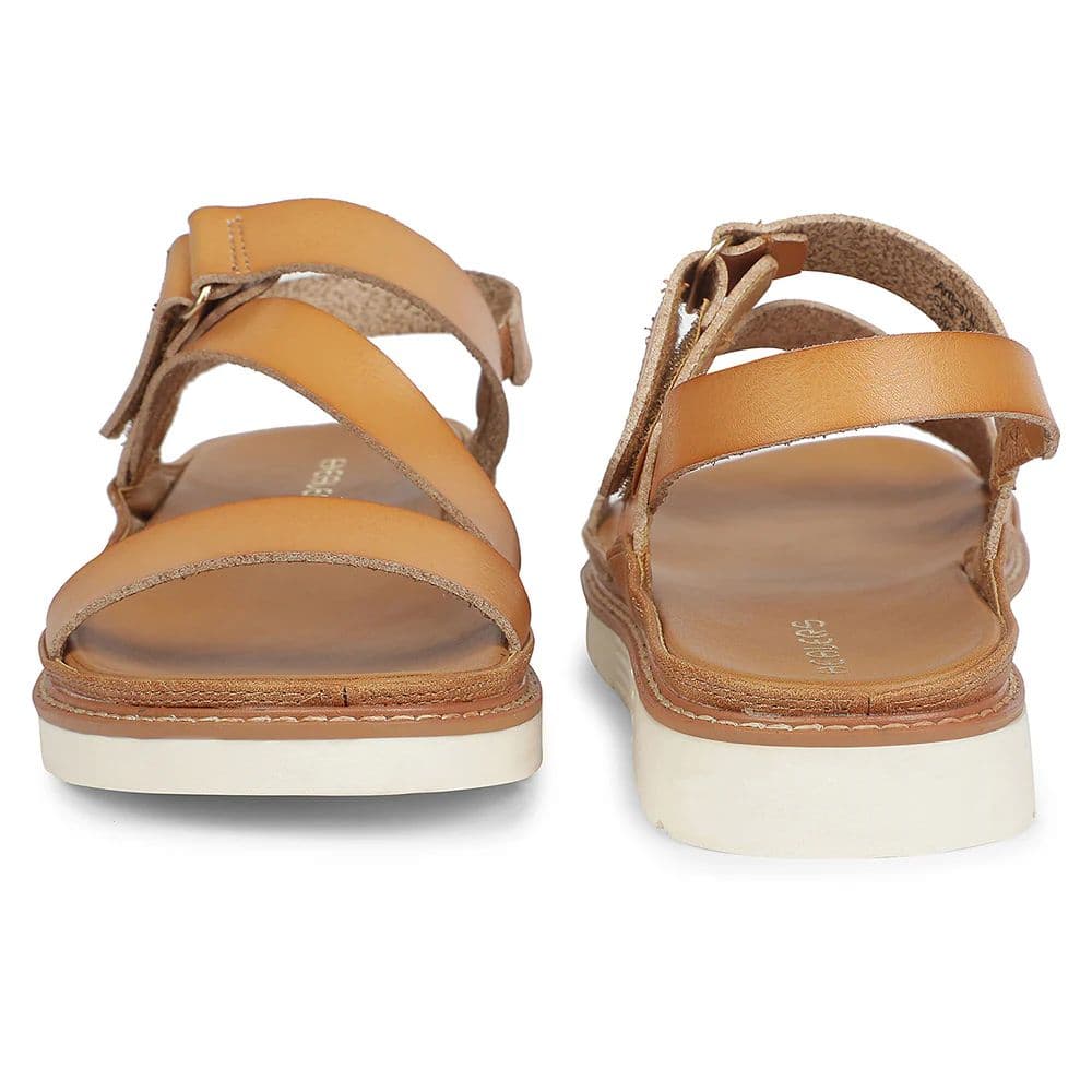 Healers Tan Casual Flat Sandal for Women ZQ-HDSN-07 by Liberty — photo 6