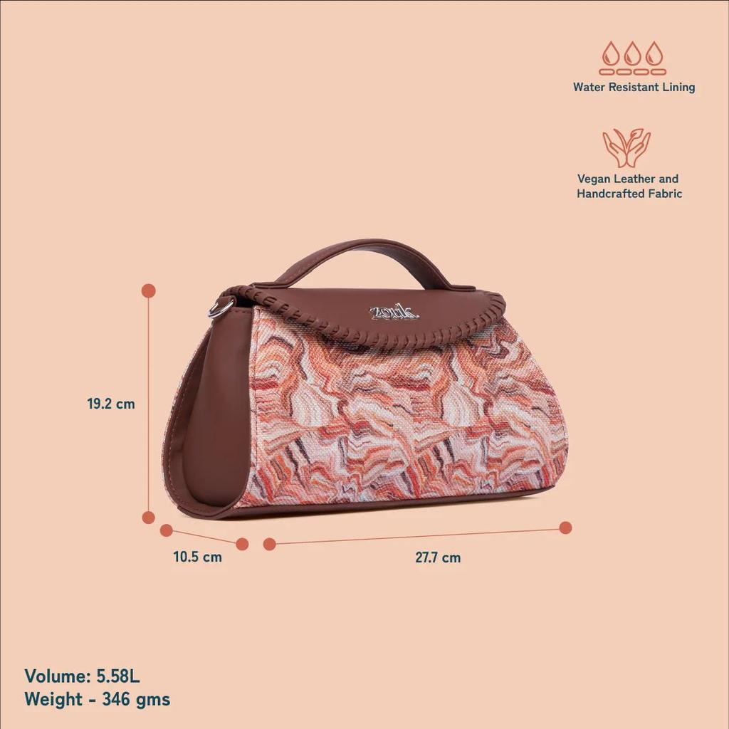 Saisha Sling Bag Nicobar Coral & Zoe Sling Bag Royal Indian Peacock Motif Combo — photo 8