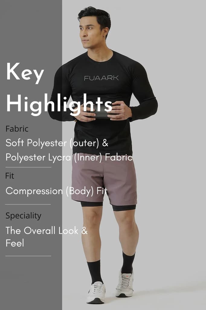 2 in 1 Compression Shorts Mauve — photo 8