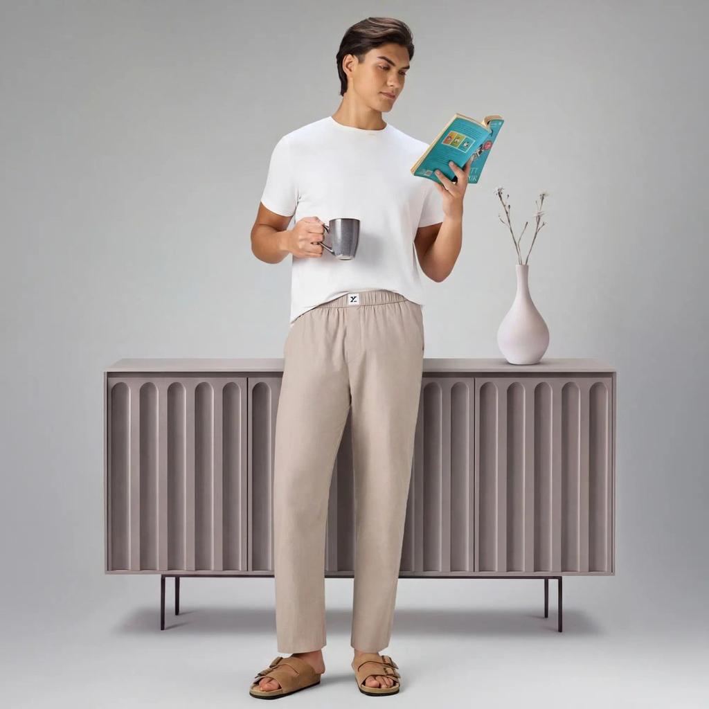 Ultra-Breathable Cotton Chambray Pyjamas - Taupe Grey — photo 2