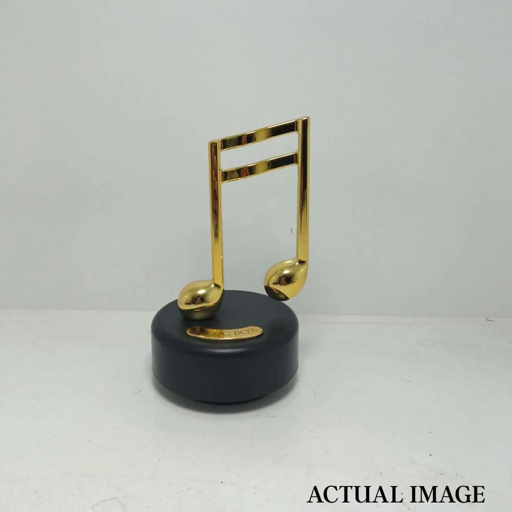 Musical Notes Wind-Up Music Box – Golden Rotating Melody Showpiece for Music Lovers — photo 6
