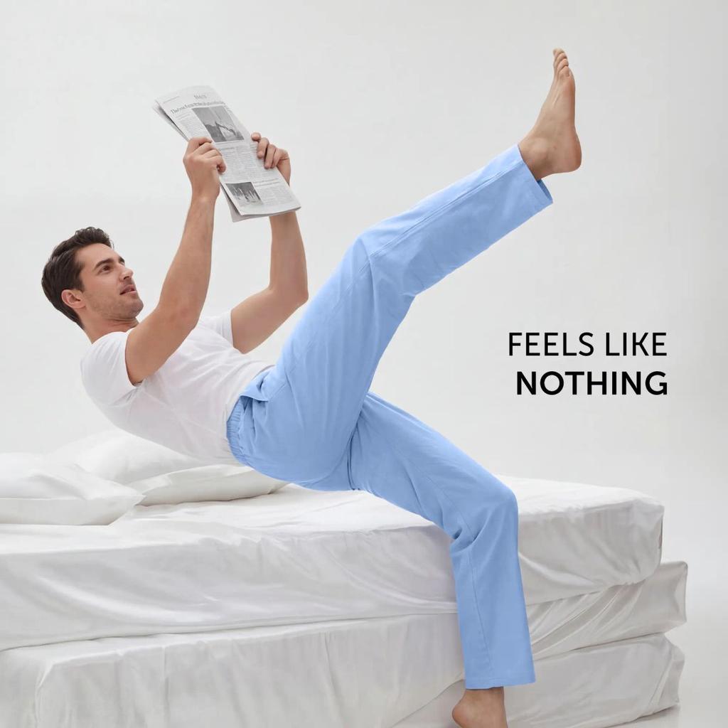 Ultra-Breathable Cotton Chambray Pyjamas - Powder Blue — photo 6