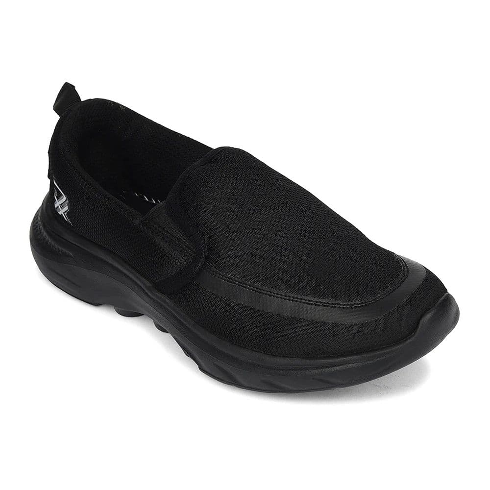 Leap7x Black Sports Non Lacing Walking Shoes For Men VENIS-1D By Liberty — 6/40 / Black