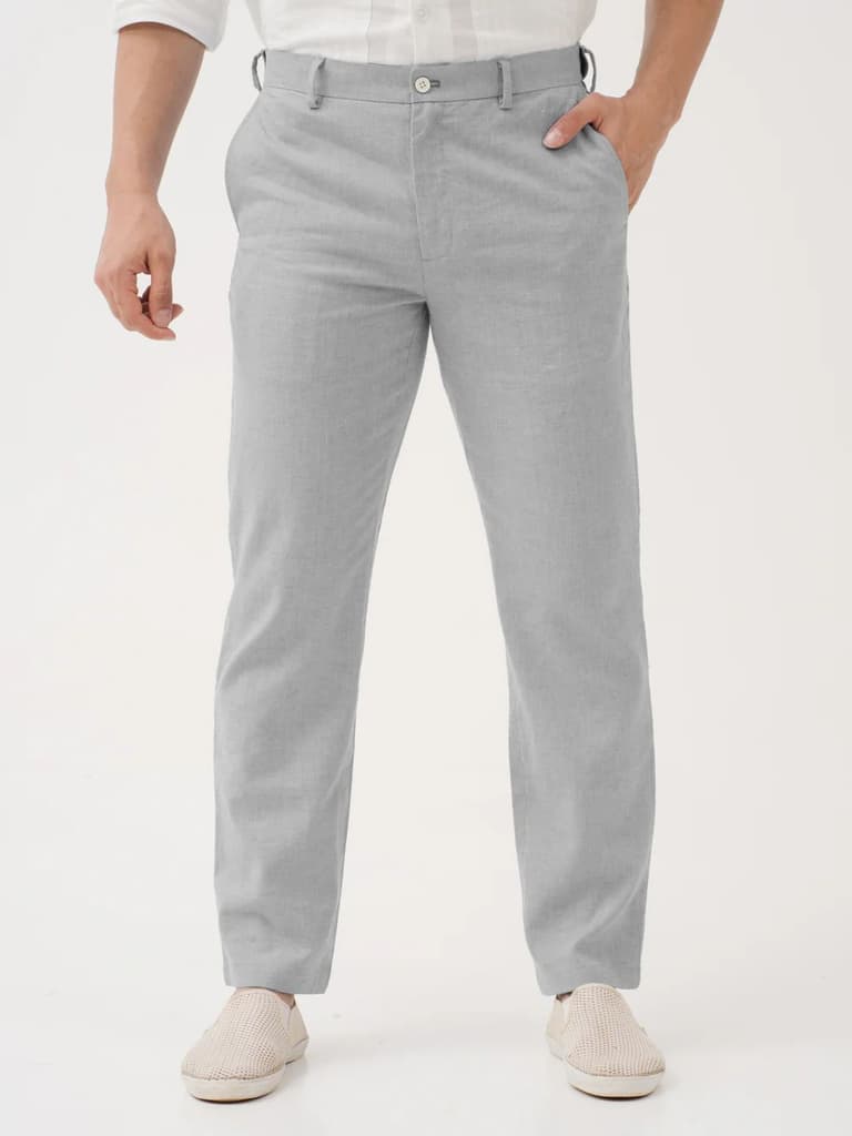 Froselle Grey Linen Sorona Pants