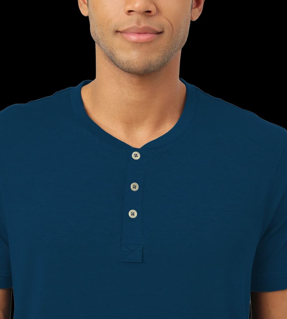 Sapphire Blue Henley 2.0 - Half Sleeves (Pack Of 1) — photo 5