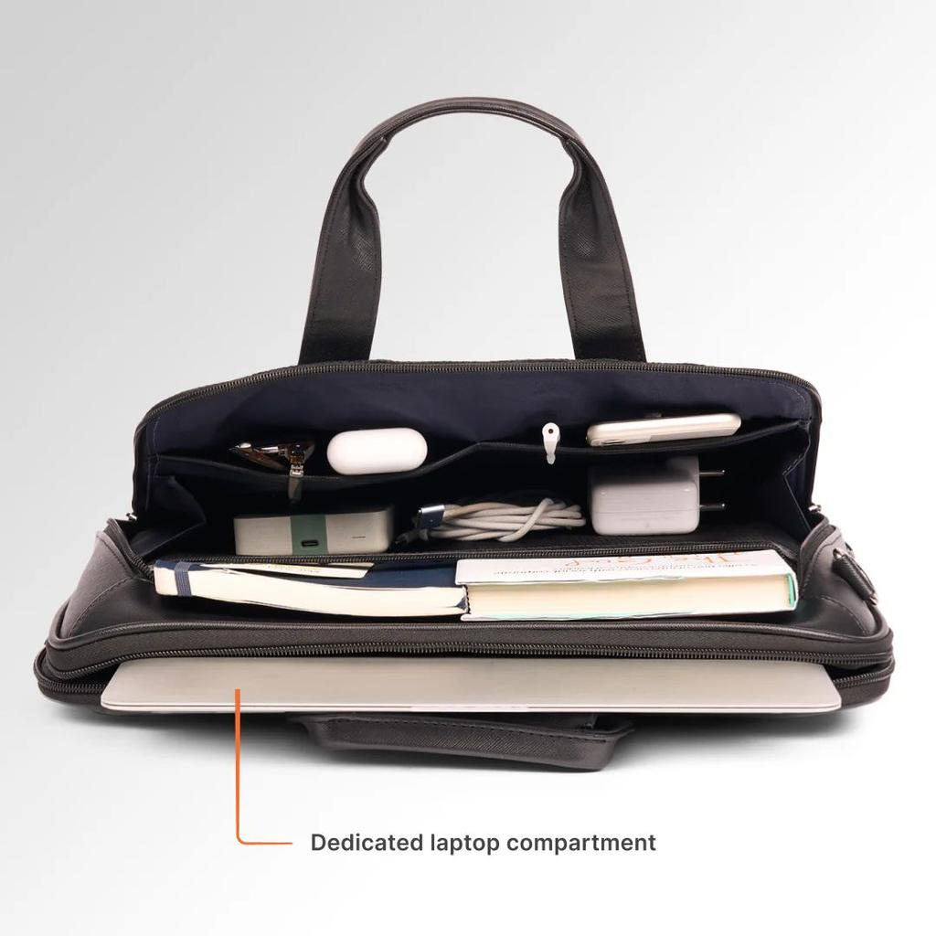 Golkonda Brass Executive Laptop Bag (Black) — photo 6