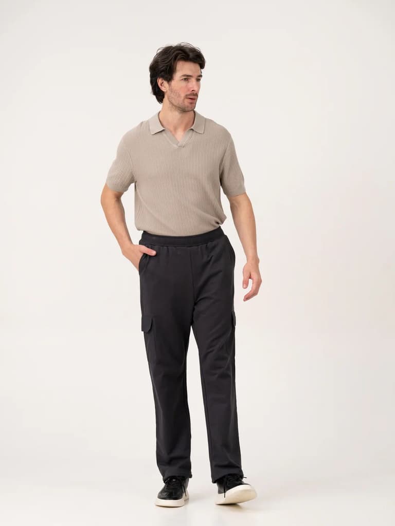Neutral Grey Relaxed Fit Cargo Sweatpants — photo 9