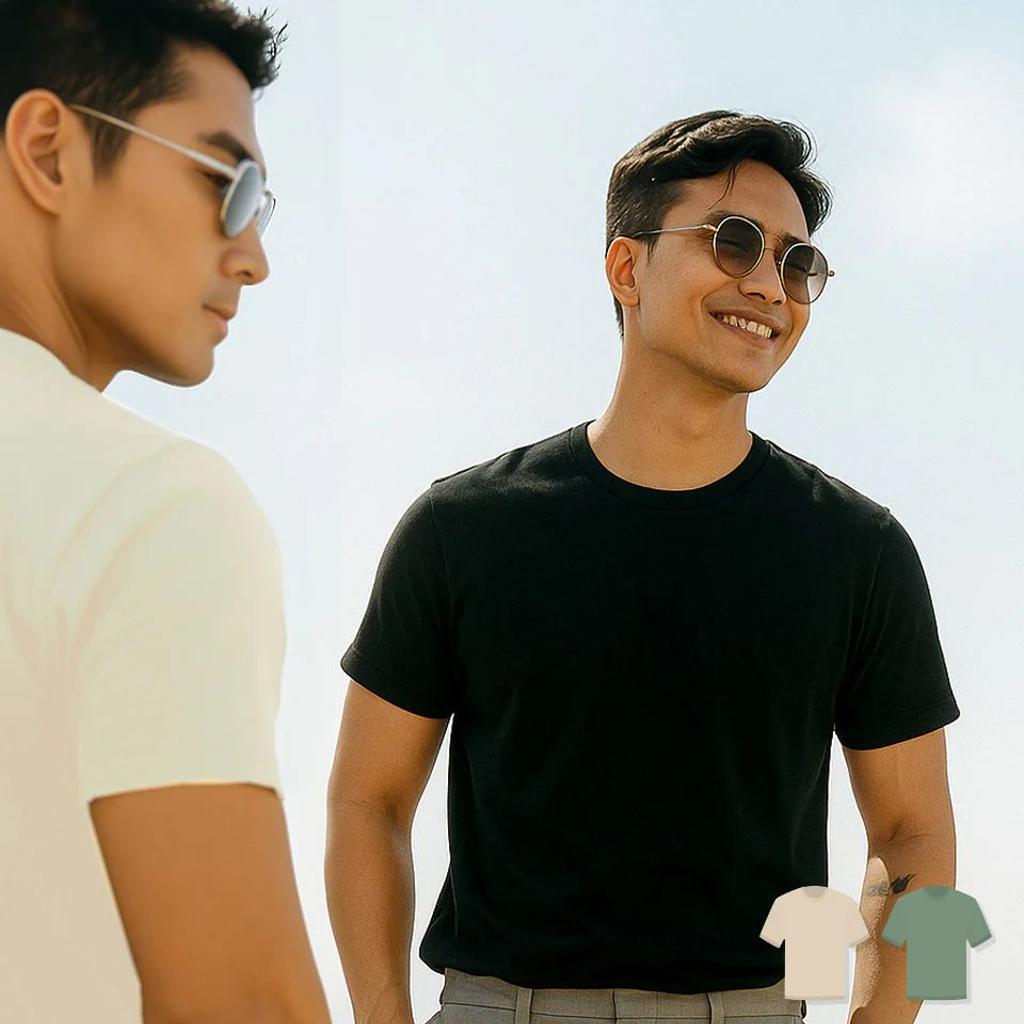 Organic Cotton solid T-shirt for men - Pack Of 2