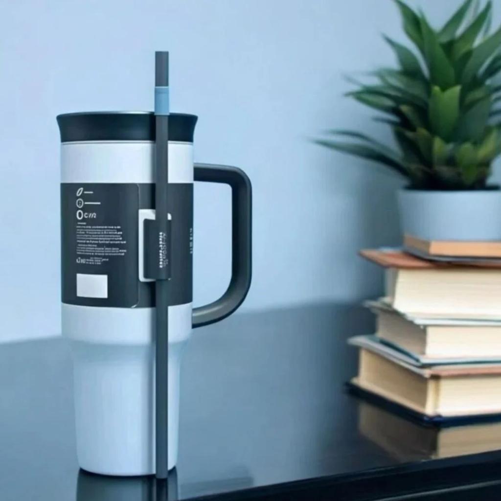 SoftGrip Handle Travel Tumbler With Straw