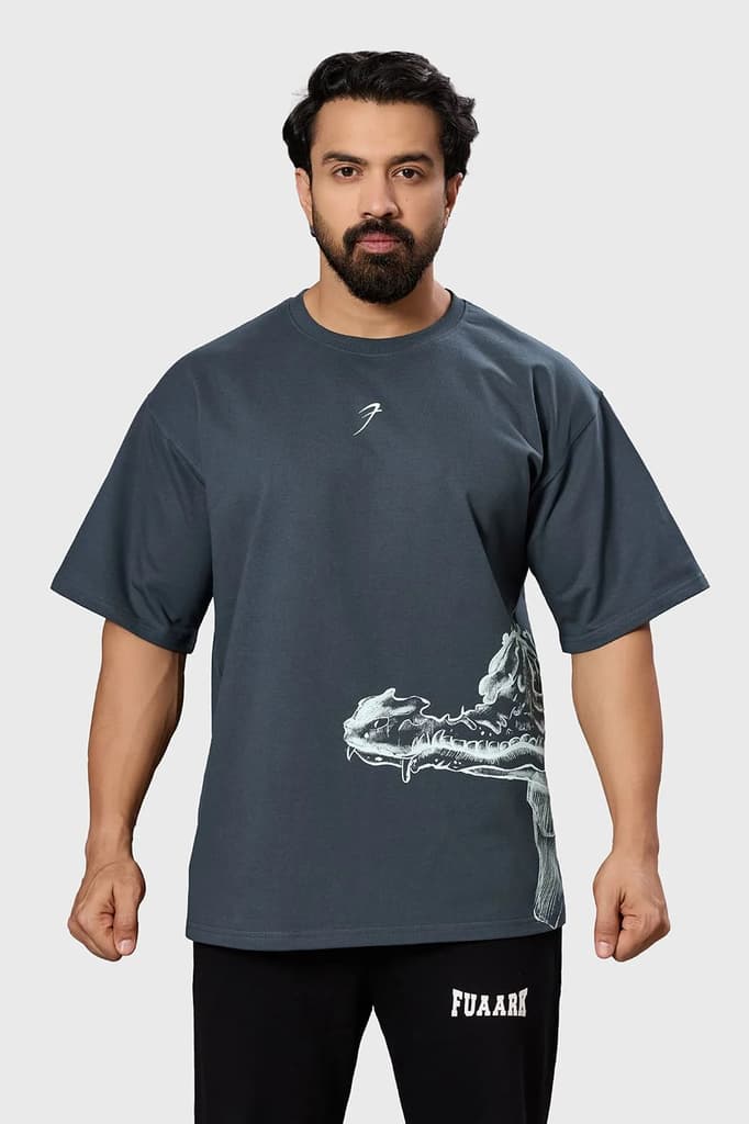 Bite Back Oversized T-shirt Dark Grey — photo 5
