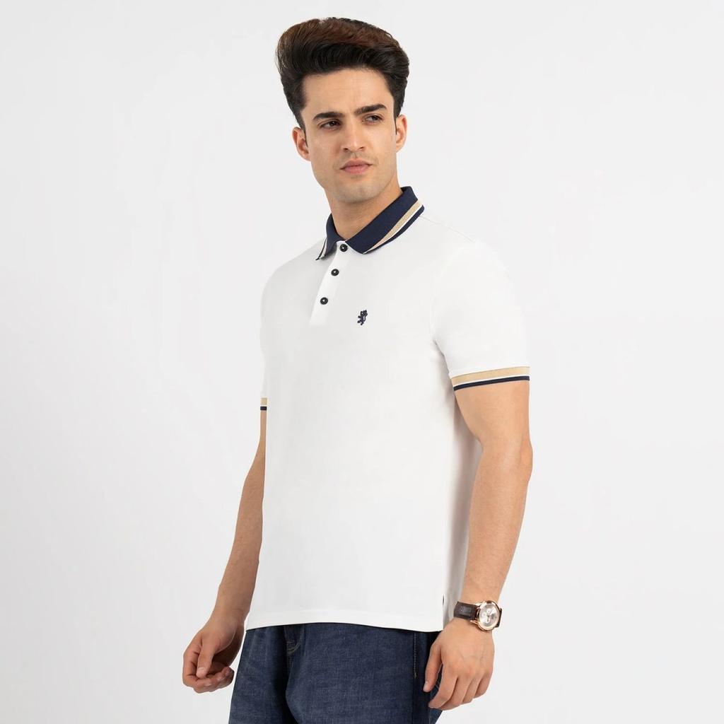 T Shirts for Men in White | Polo Half Sleeve T Shirt — photo 6