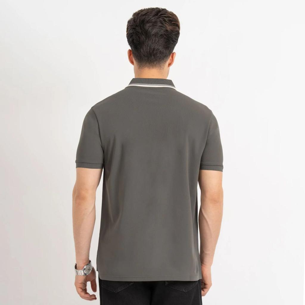 T Shirts for Men in Olive | Polo Half Sleeve T Shirt — photo 3