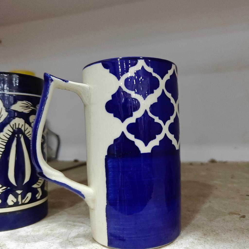 Blue and White Mug | Ceramic | Handmade | Decorative