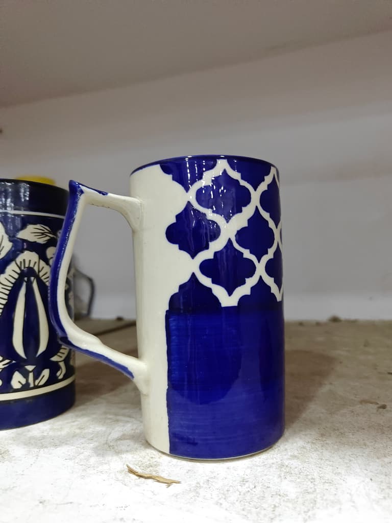 Blue and White Mug | Ceramic | Handmade | Decorative