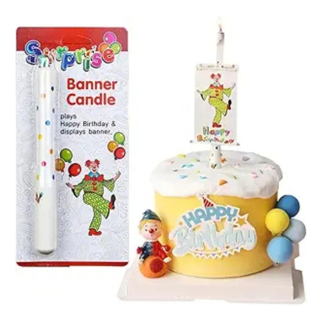 Surprise Pop-Up Banner Birthday Candle — Pop Up Banner