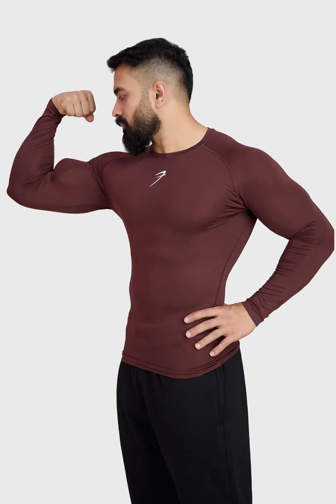 Compression Fullsleeves T-shirt Brown — photo 3