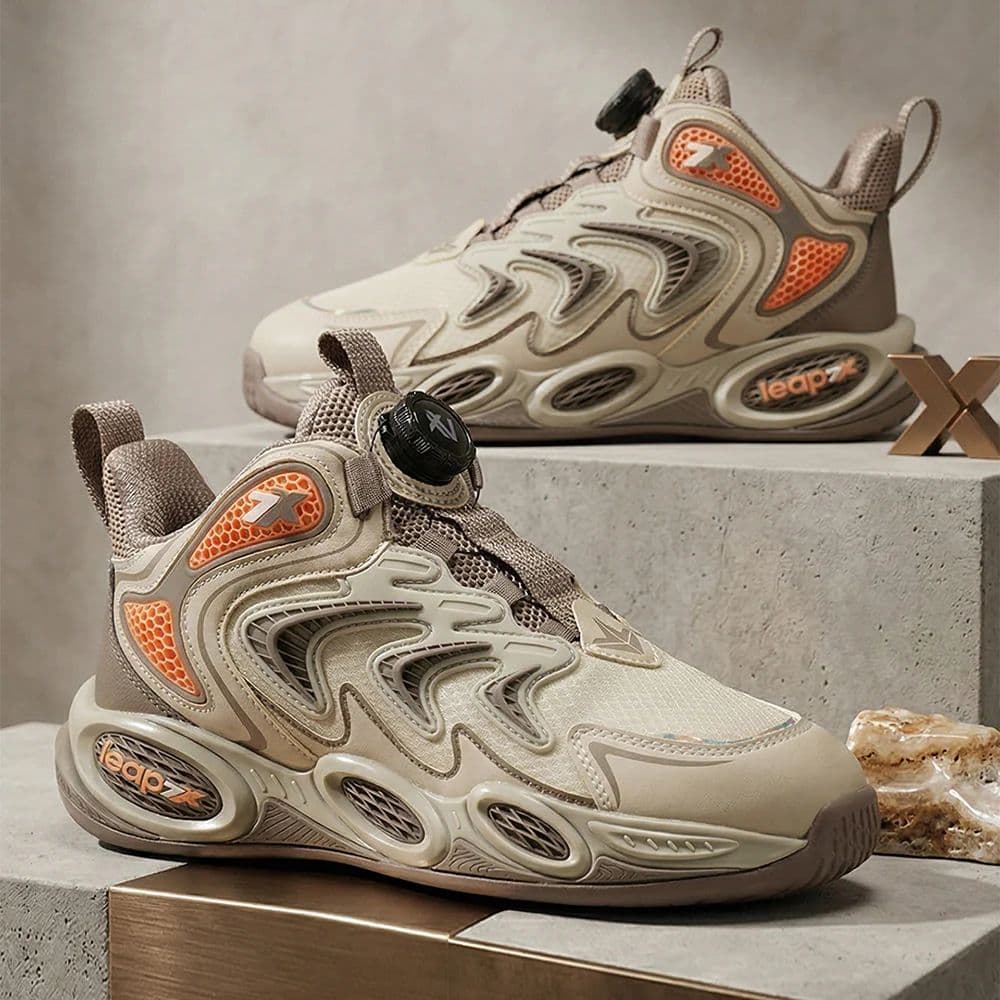 Leap7X ZLP-XK-11 Kids' Beige Walking Shoes - TWIST & GO with Memory Foam & Colorblock Design — photo 2