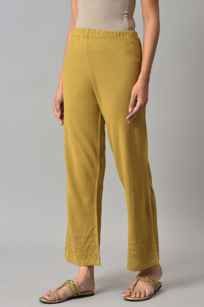 Gold Geometric Straight Fit Palazzo With Elasticated Waist — photo 3