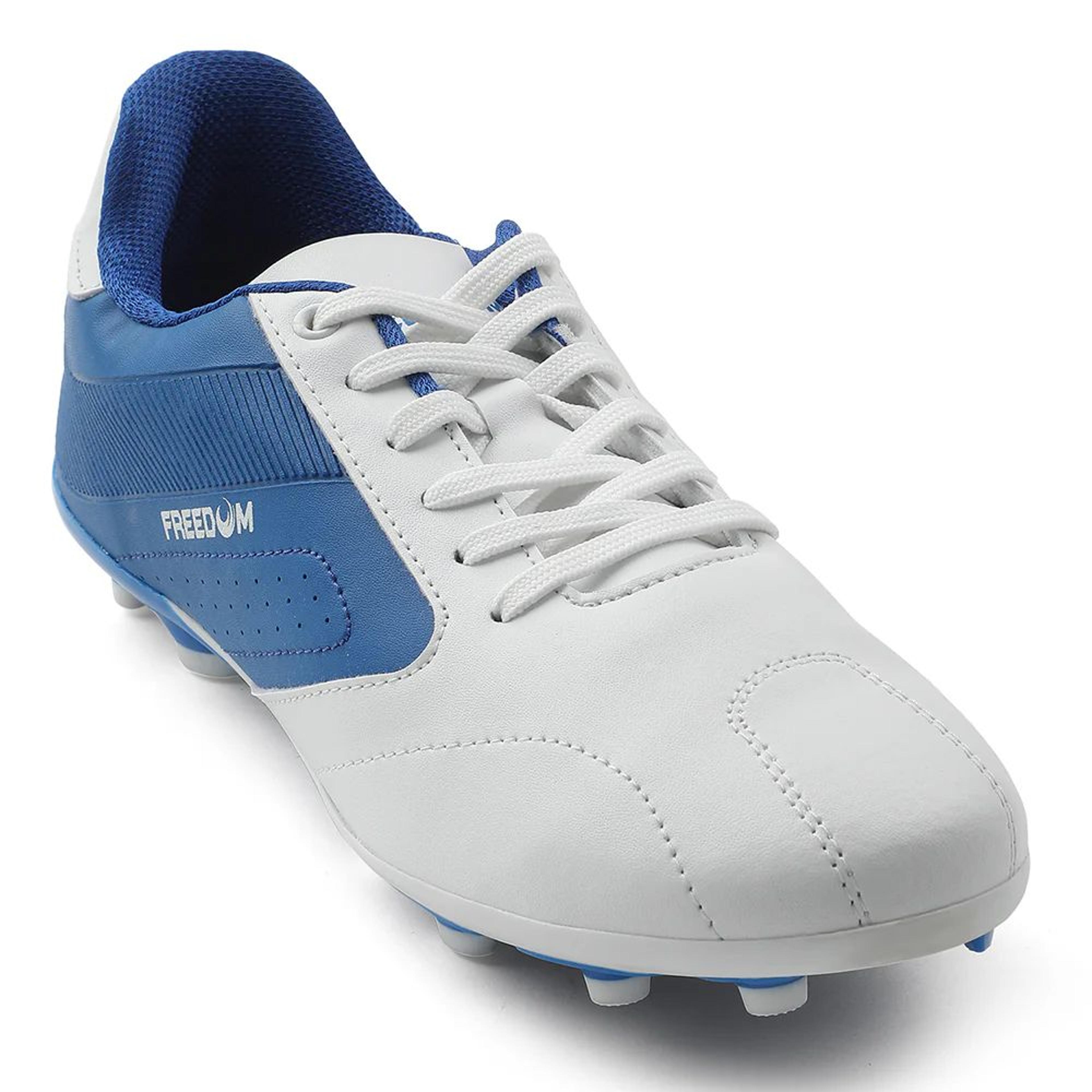 Freedom White Sports Lacing Football Shoes For Men HUFF By Liberty