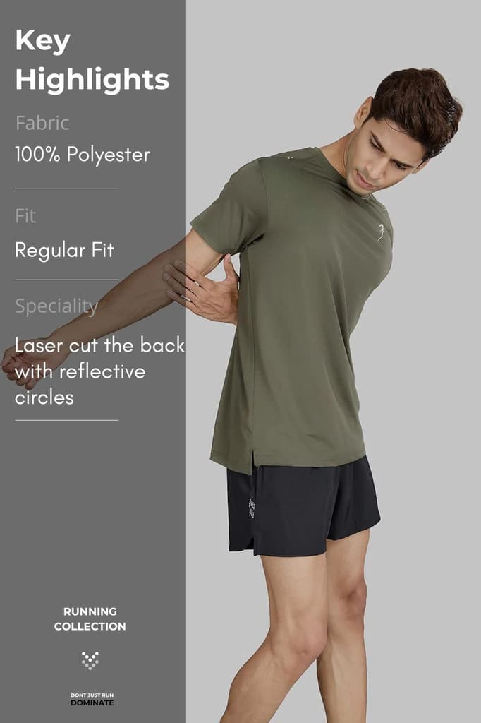Laser Cut Running T-shirt Olive — photo 7