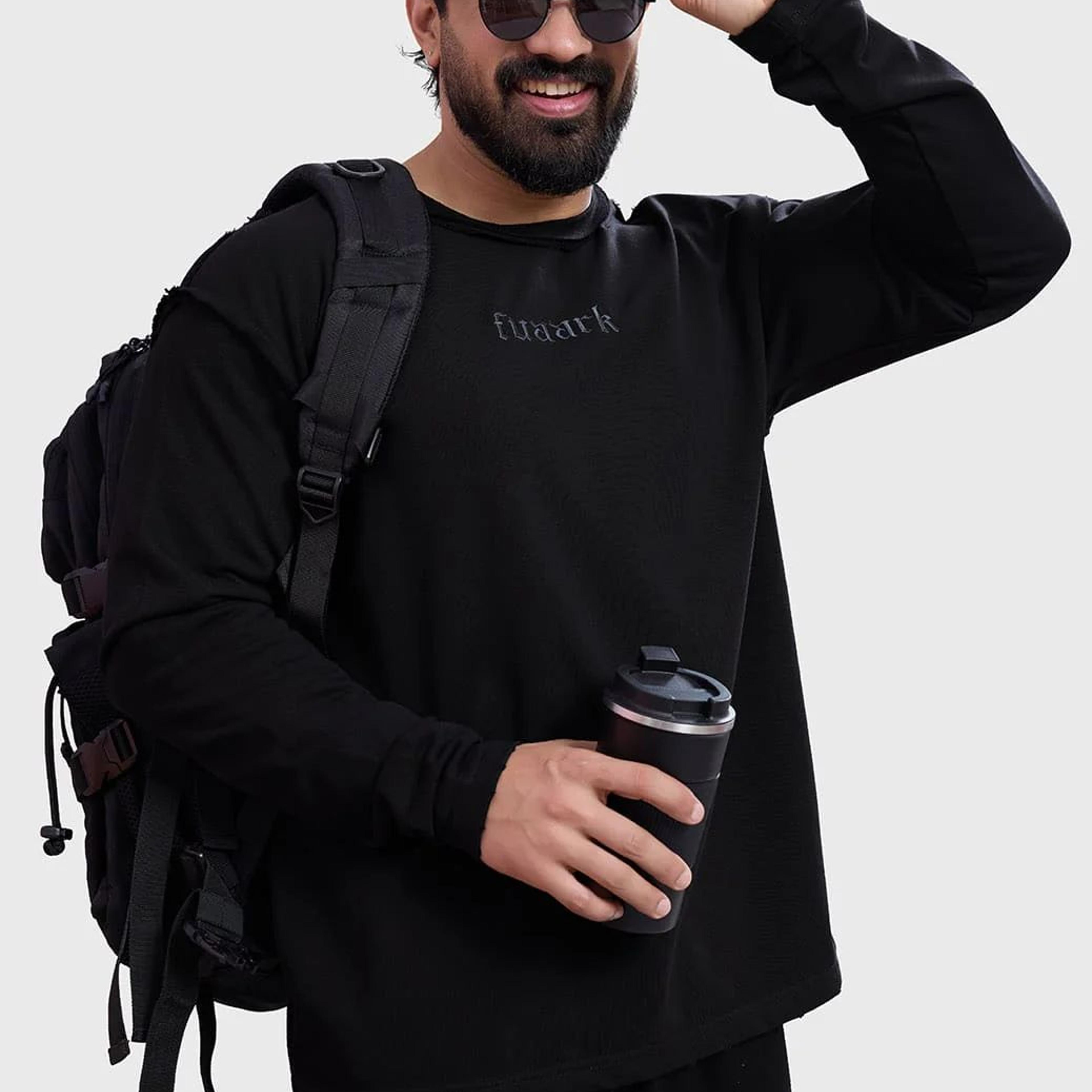 Shell Raw Sweatshirt Black