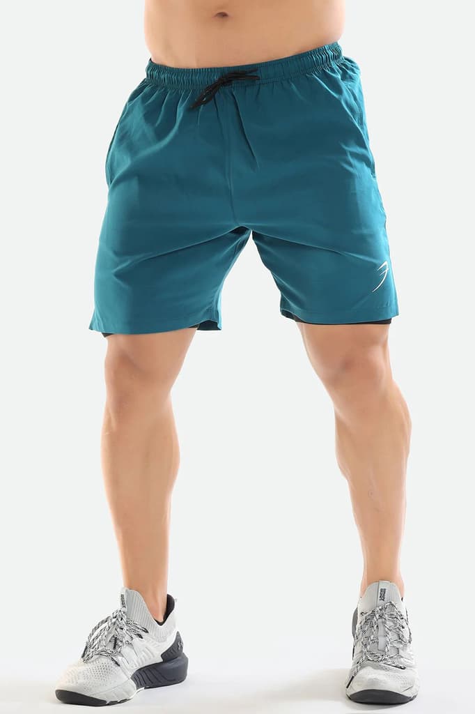 2 in 1 Compression Shorts Teal — photo 2