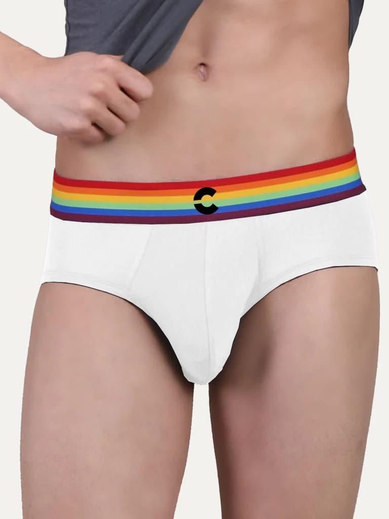 Pride Edition - Men's Anti-Bacterial Micro Modal Brief (Pack of 1) — White / S