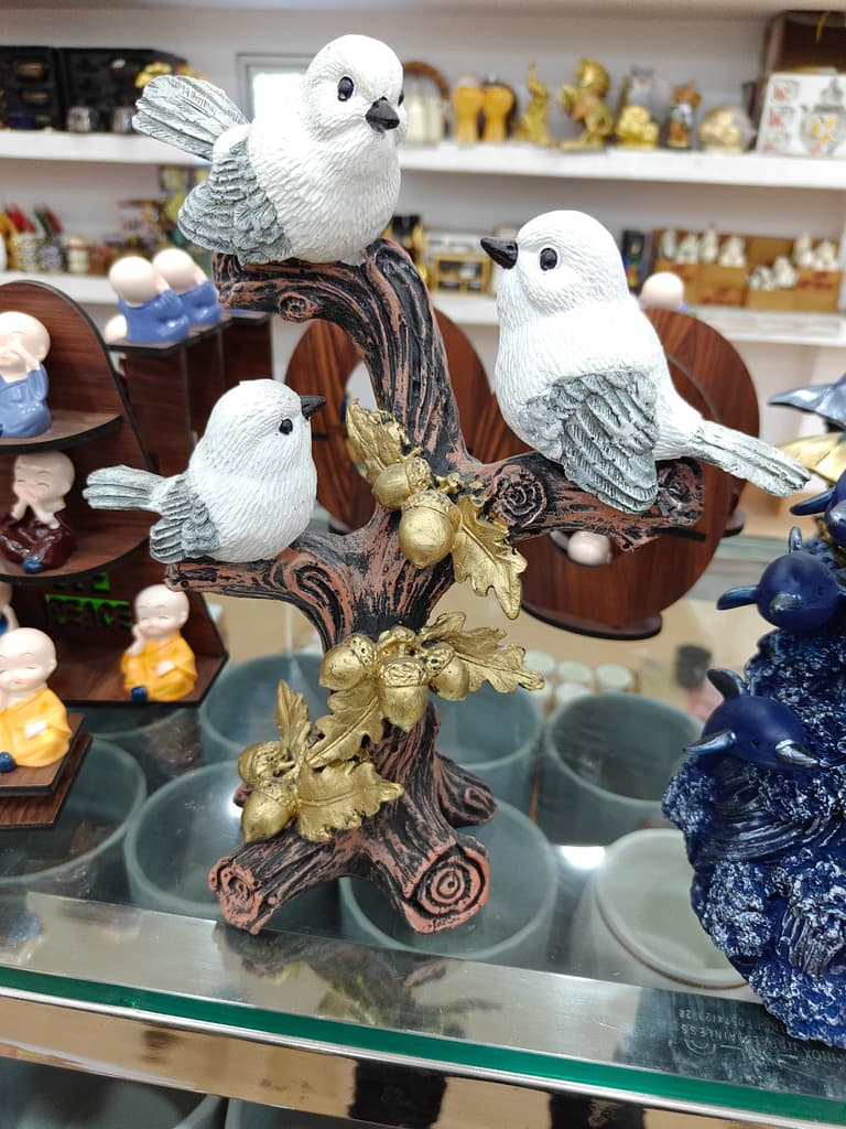White Bird Figurine | Decorative | Porcelain | Gold Leaf