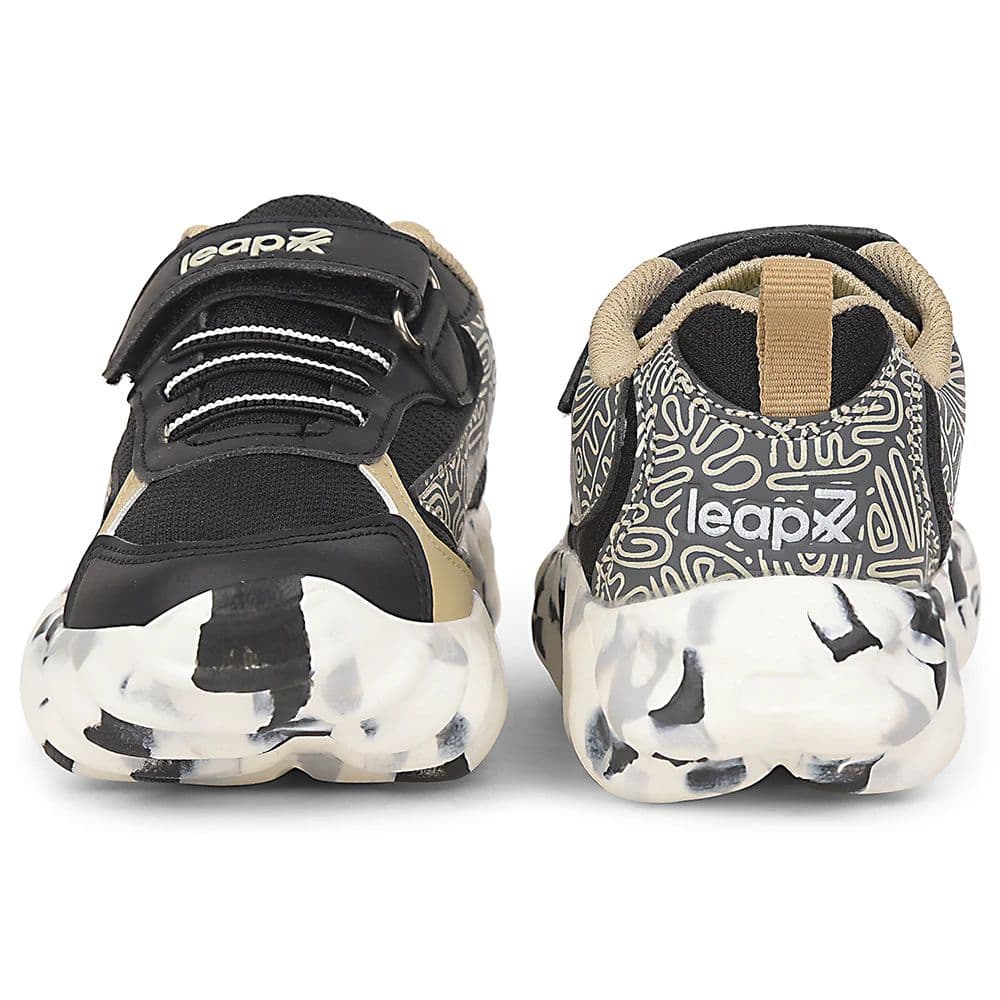 Leap7x Black Sports Non Lacing Walking Shoes For Kids DENIAL-2 By Liberty — photo 6