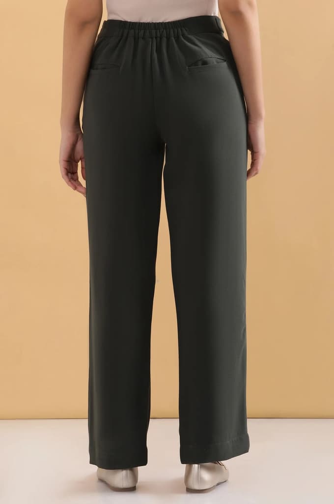 Olive Green Formal Parallel Pants — photo 4