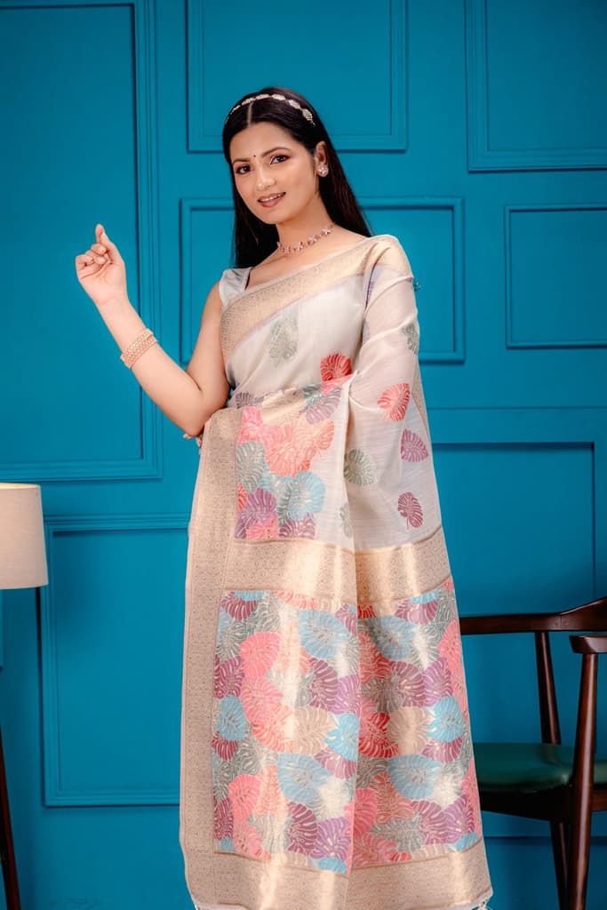 Mimosa Women's Woven Design Banarasi Style Art Silk Saree With Blouse Piece : SA00001787HWFREE — photo 2
