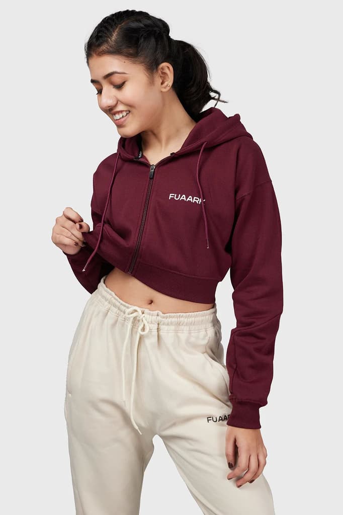 Signature Oversized Cropped Jacket Cherry — XS