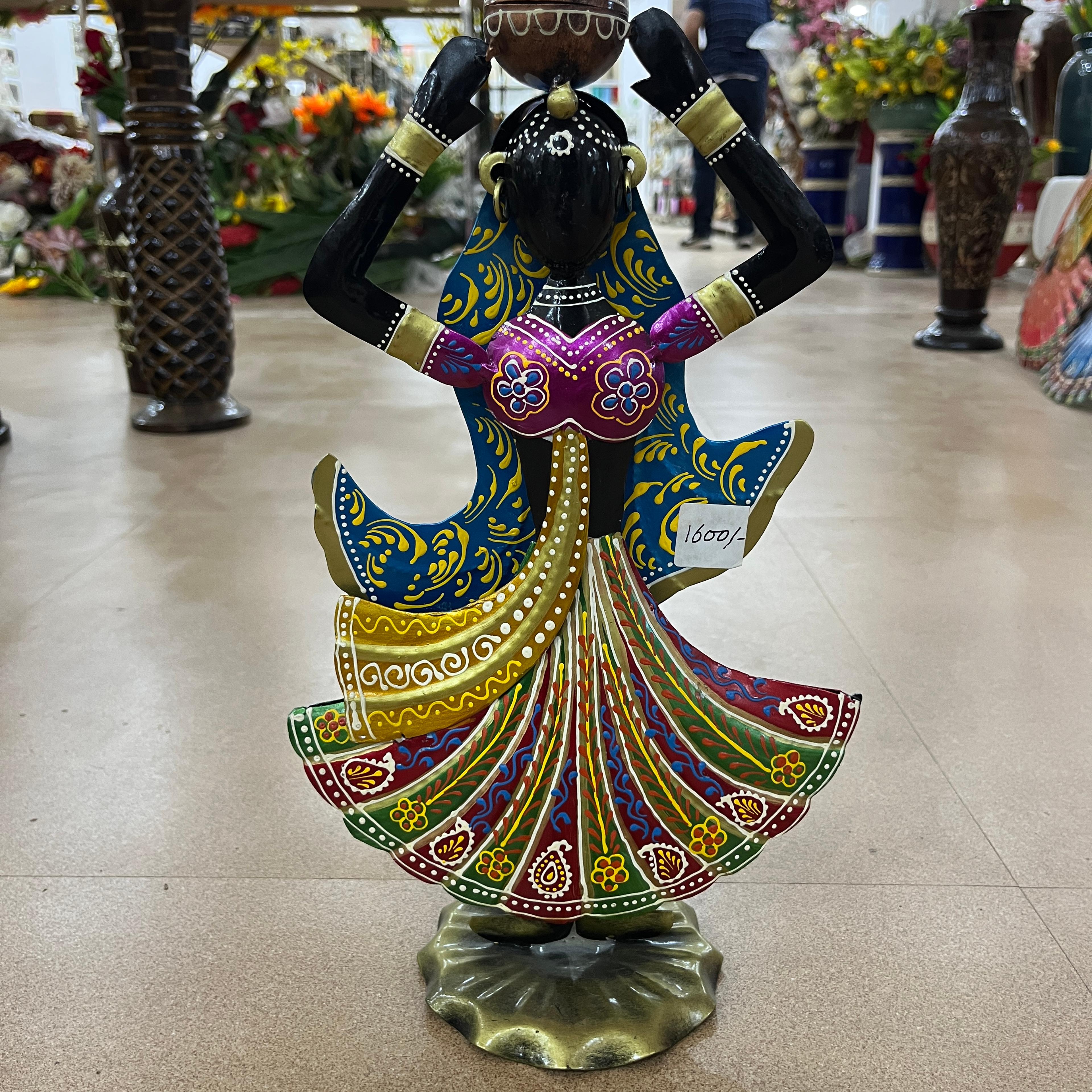 Colorful Statue of a Woman | Sculpture | Bronze | Blue, Gold, Purple, Green, Orange, Yellow