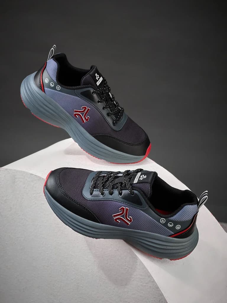 BORNE C Black Child Running Shoes