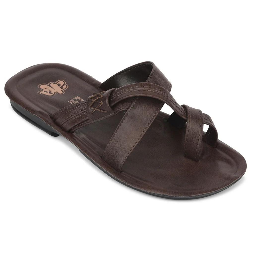 A-HA Brown Casual Flat Sandal For Men MPU-60 By Liberty